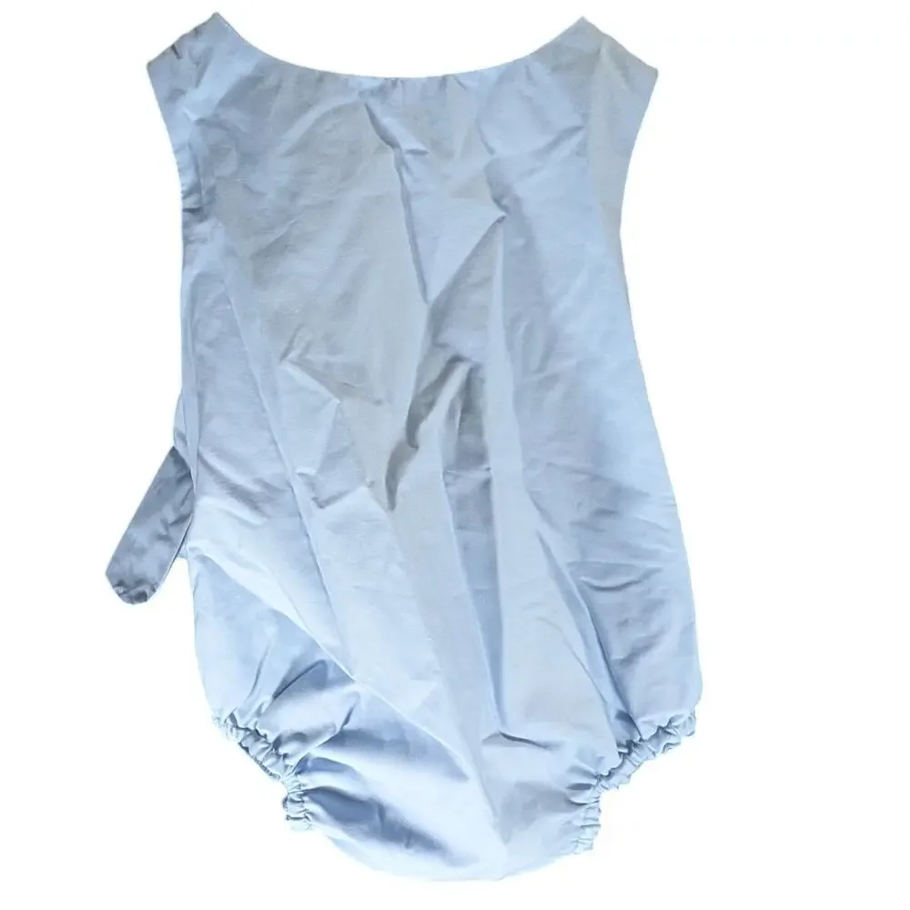 Vintage Handmade Baby Chick Applique Dress & Bloomers Set 12M Blue Outfit